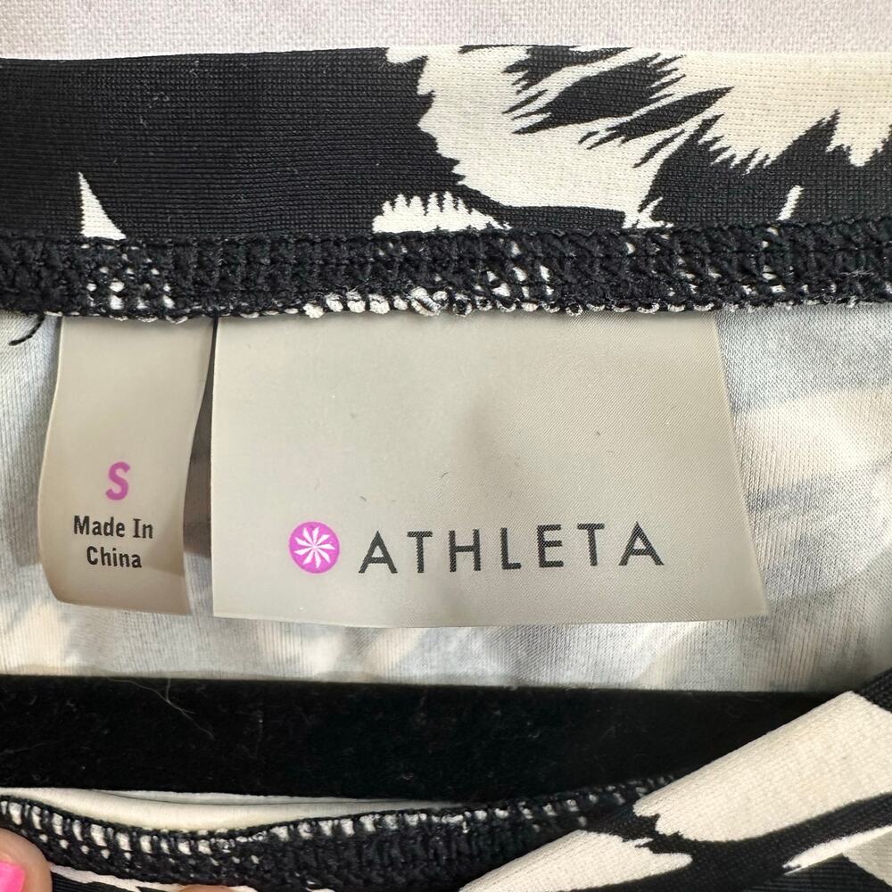 Athleta Molokai Rash Guard Tank Top Black Cream Floral Women's Small Beach - Picture 4 of 10
